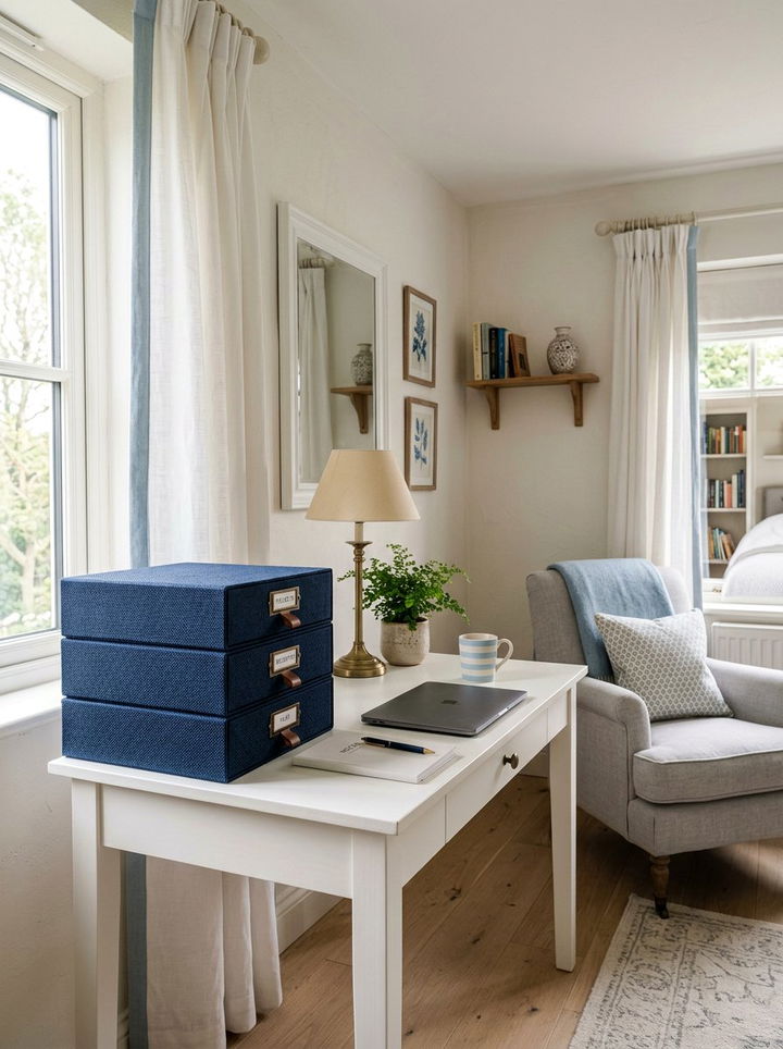 Fabric Document Box - 30 bedroom decorative boxes