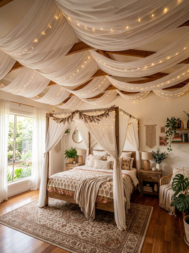 Fabric Draped Ceiling - 30 bedroom ceiling ideas