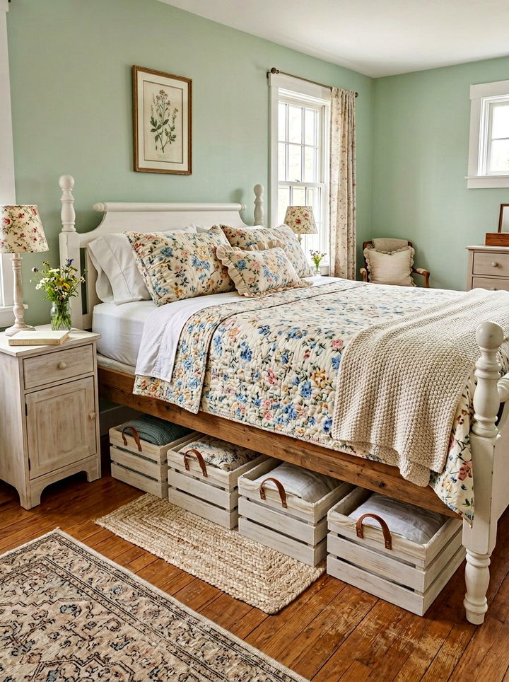 Fabric Lined Under Bed Crates - 30 bedroom under bed storage ideas