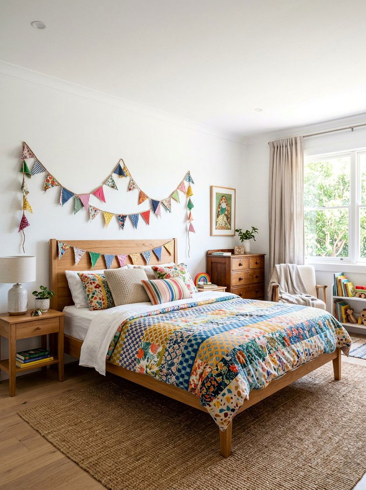 Fabric Scrap Bunting - 30 handmade bedroom ideas