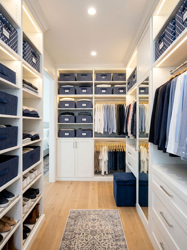 Fabric Shelf Organizer - 30 bedroom storage baskets