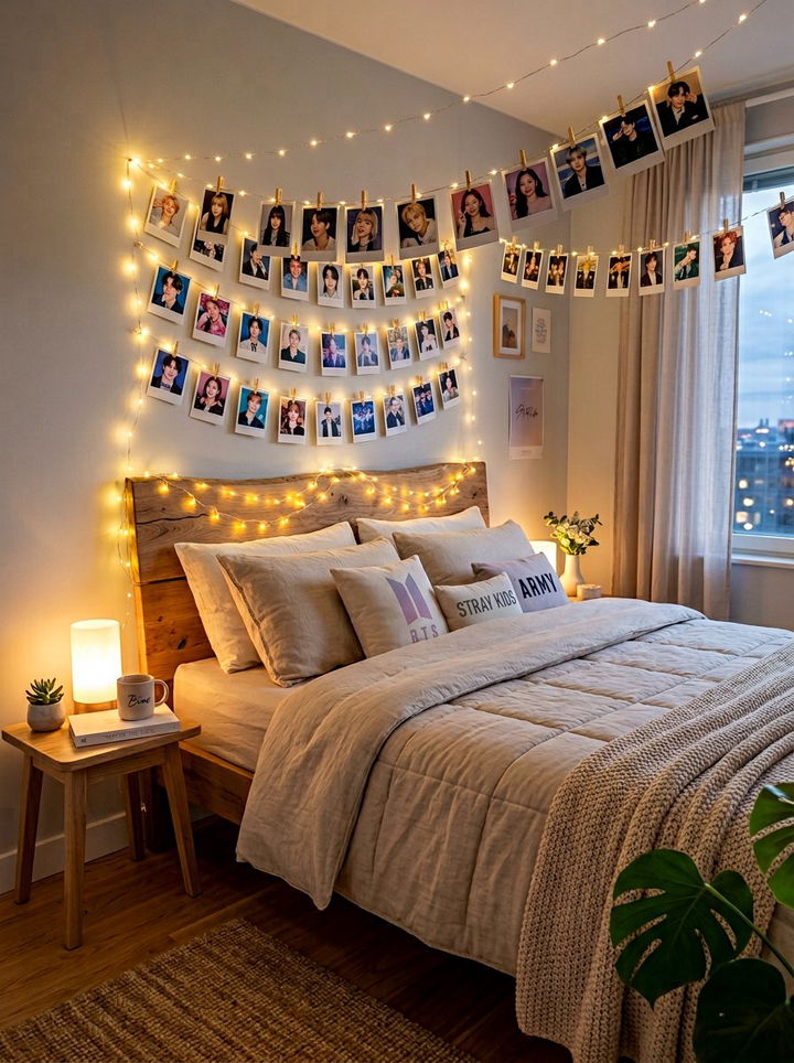 Fairy Light Kpop Decor - 30 K-pop bedroom ideas