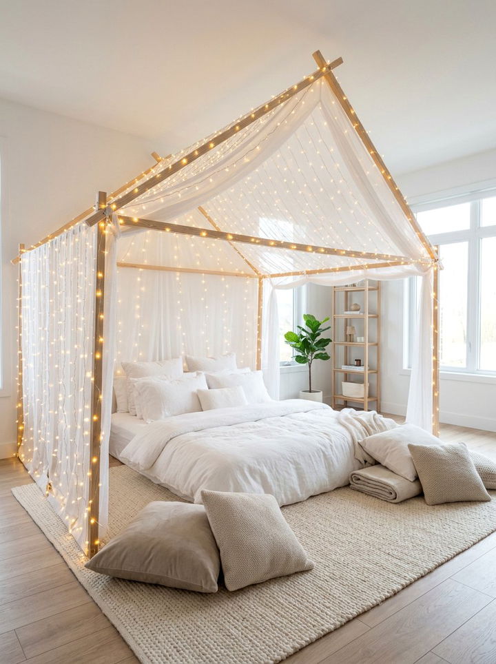 Fairy Light Tent - 30 camping bedroom ideas