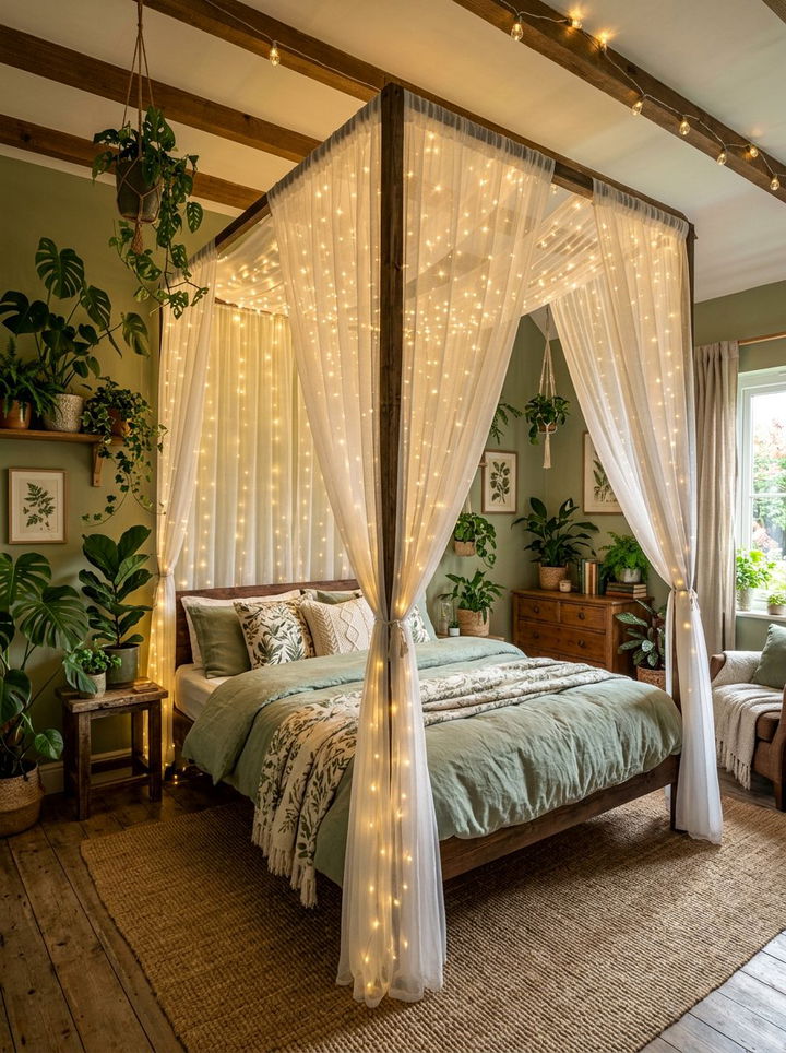 Fairy Lights Bedroom Decor - 30 forest bedroom ideas