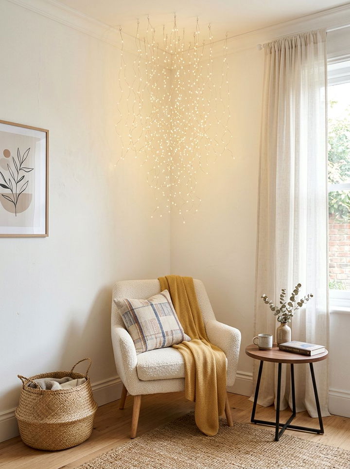 Fairy Lights In Bedroom Corner - 30 bedroom fairy lights ideas