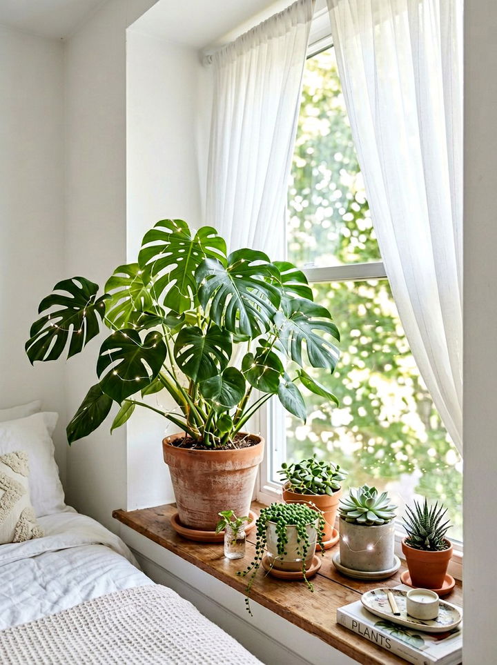 Fairy Lights On Bedroom Plants - 30 bedroom fairy lights ideas