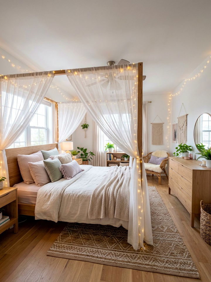 Fairy String Light - 30 bedroom ambient lighting ideas