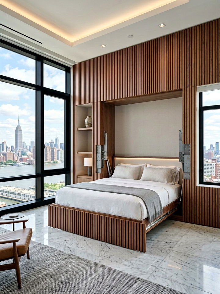 False Wall Hidden Bed - 30 bedroom hidden bed ideas