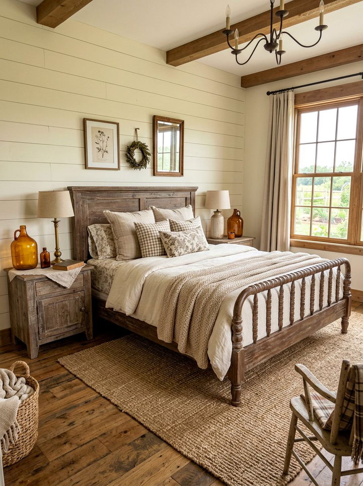 Farmhouse Amber Bedroom - 30 amber and brown bedroom ideas