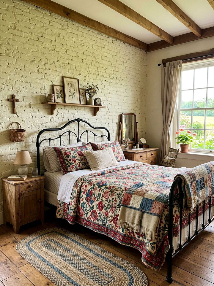 Farmhouse Bedroom Brick Wall - 30 bedroom brick wall ideas
