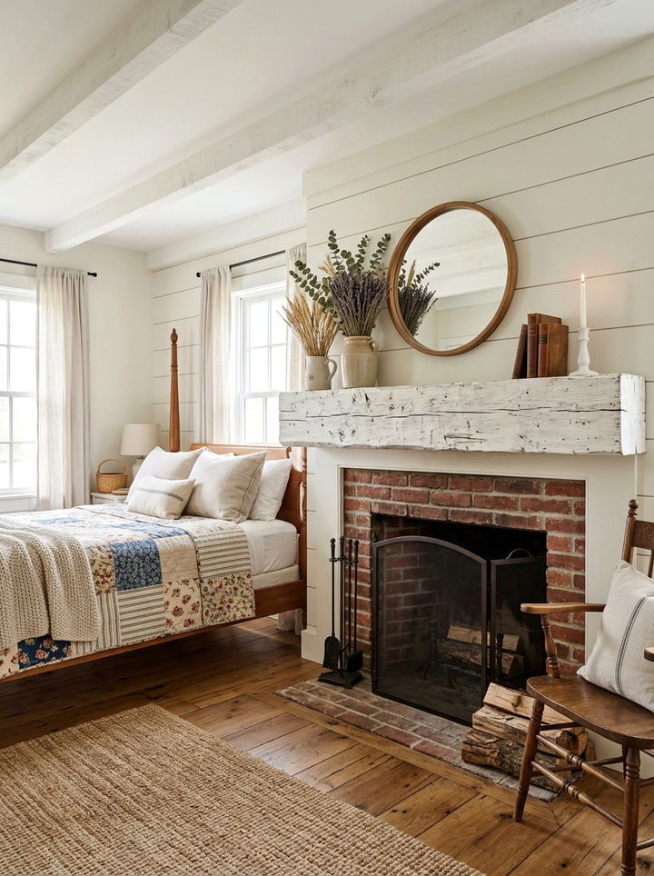 Farmhouse Bedroom Mantel - 30 bedroom fireplace mantels