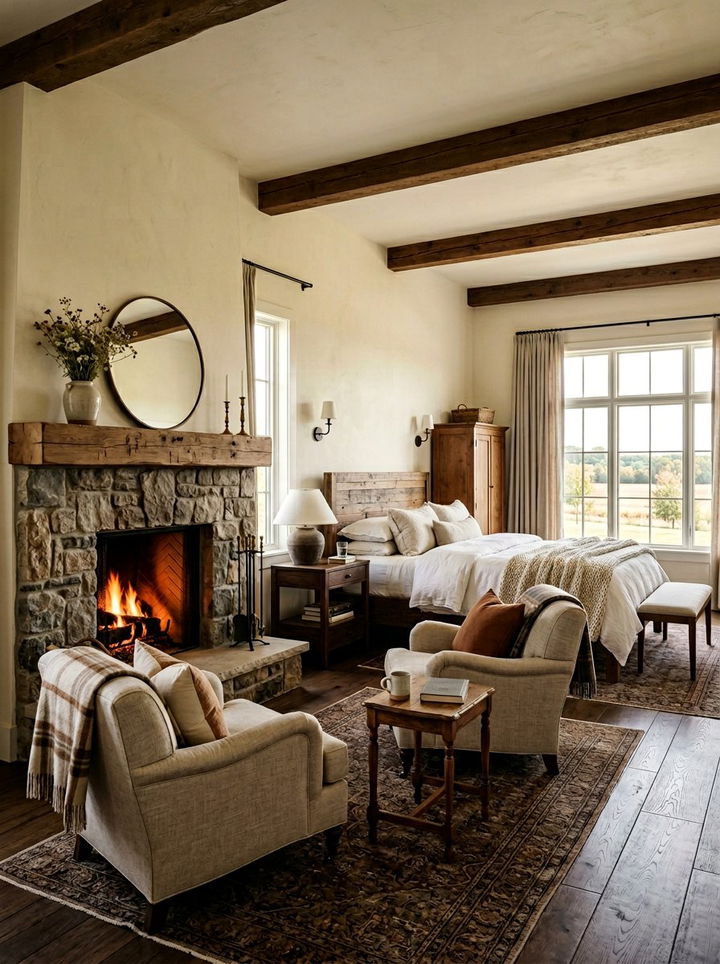 Farmhouse Bedroom With Fireplace - 30 farmhouse bedroom ideas