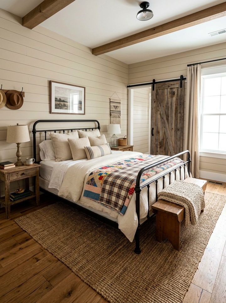 Farmhouse Beige Bedroom - 30 beige bedroom decor ideas