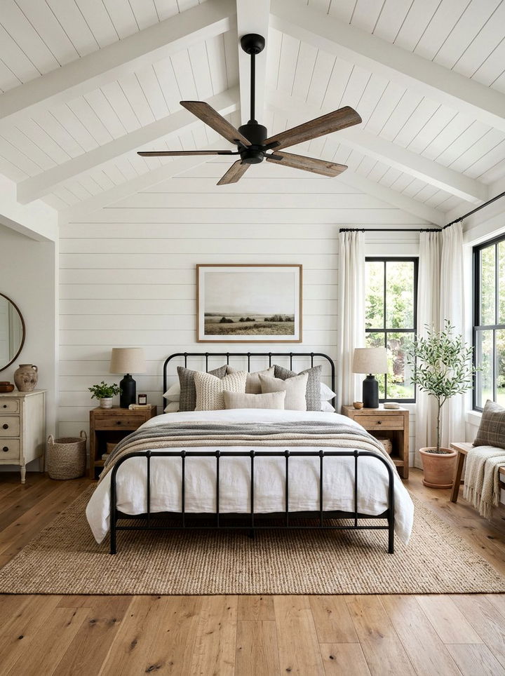 Farmhouse Black Fan - 30 bedroom fans