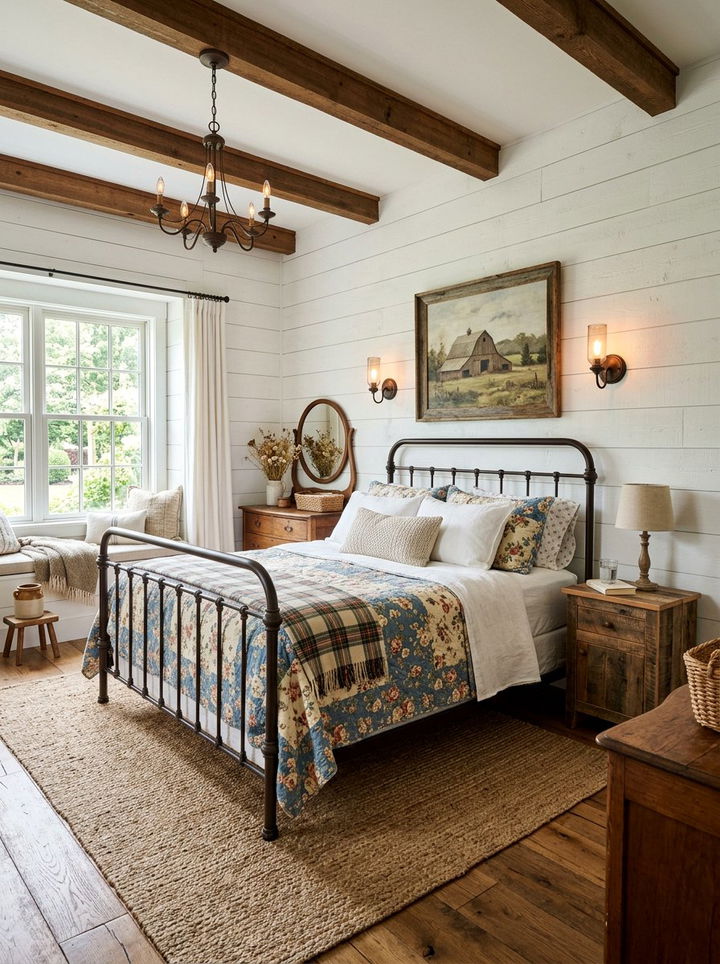 Farmhouse Chic Bedroom - 30 feminine bedroom ideas