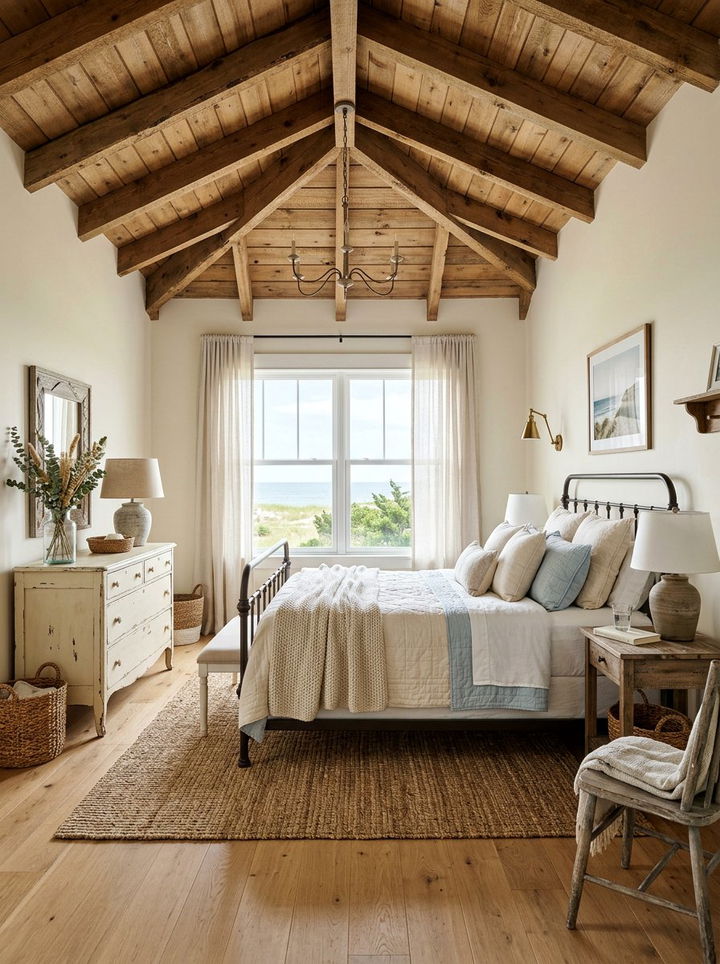 Farmhouse Coastal Cream Bedroom - 30 coastal cream bedroom ideas