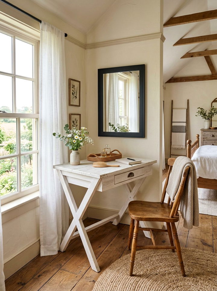 Farmhouse Corner Vanity - 30 bedroom corner vanity ideas