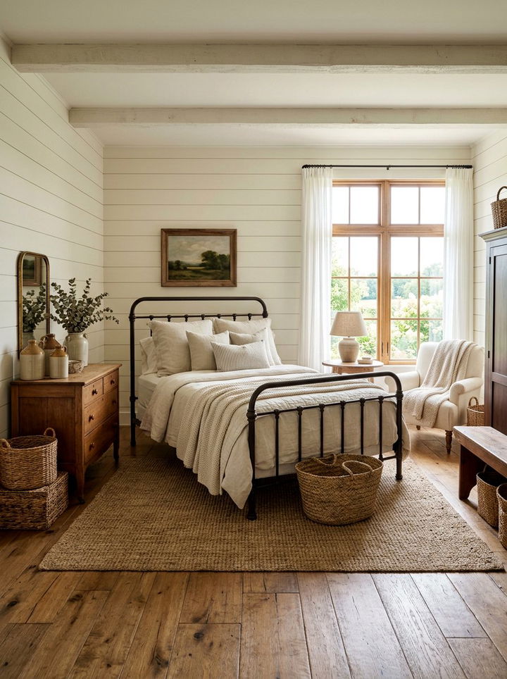 Farmhouse Cream Bedroom - 30 cream bedroom design ideas