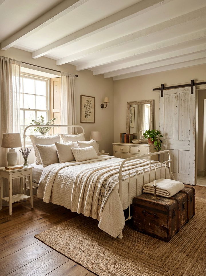 Farmhouse Cream Bedroom - 30 cream bedroom ideas