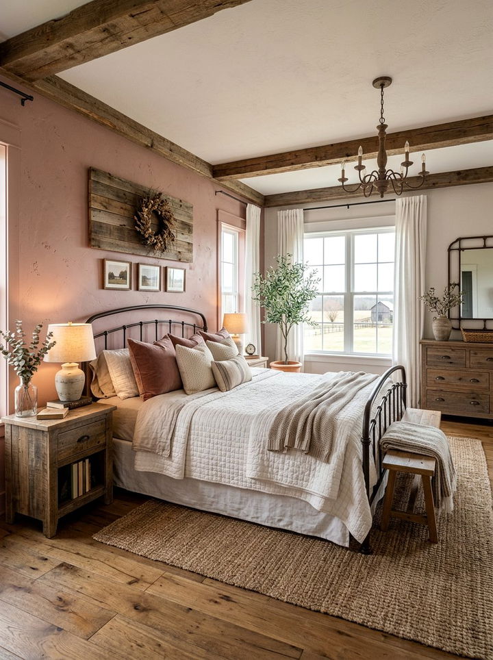 Farmhouse Dusty Rose Bedroom - 30 dusty rose accent wall bedroom