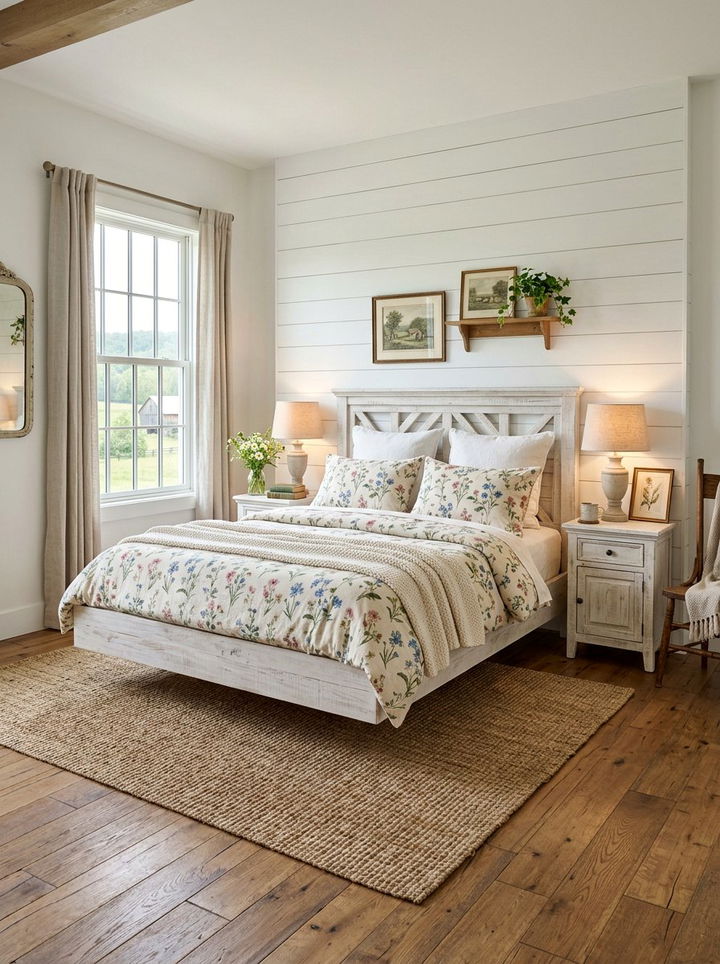 Farmhouse Floating Bed - 30 bedroom floating bed ideas