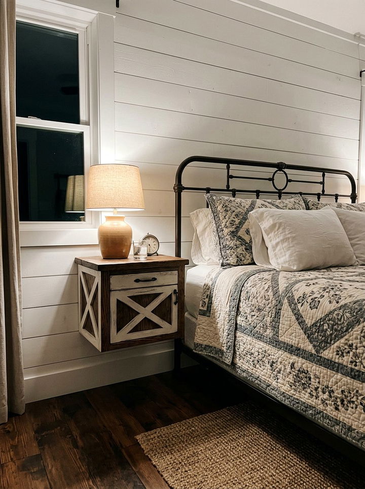 Farmhouse Floating Nightstand - 30 bedroom floating nightstands