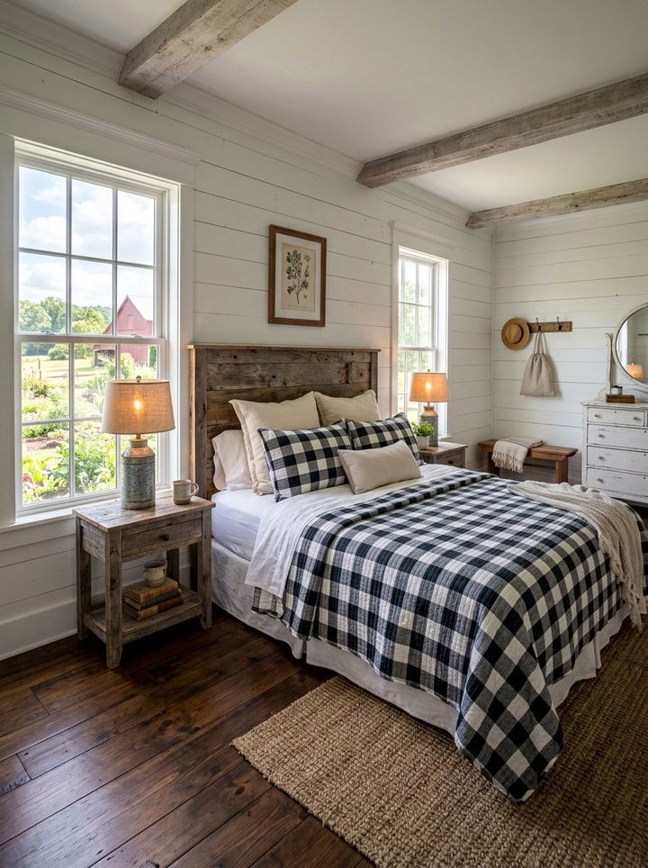 Farmhouse Gingham Quilt - 30 bedroom quilts