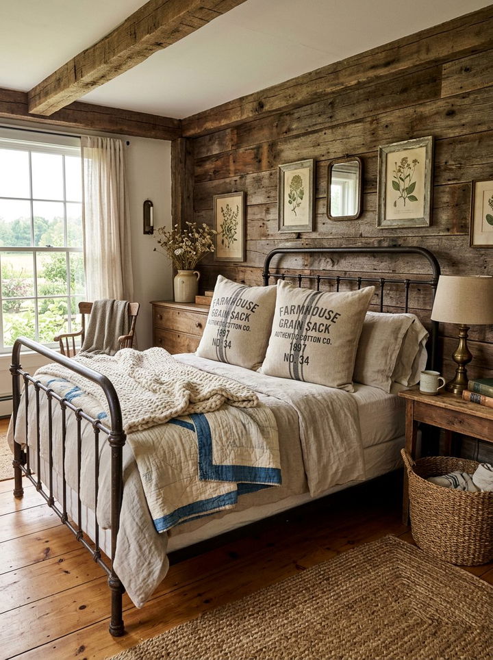 Farmhouse Grain Sack Pillows - 30 bedroom decorative pillows