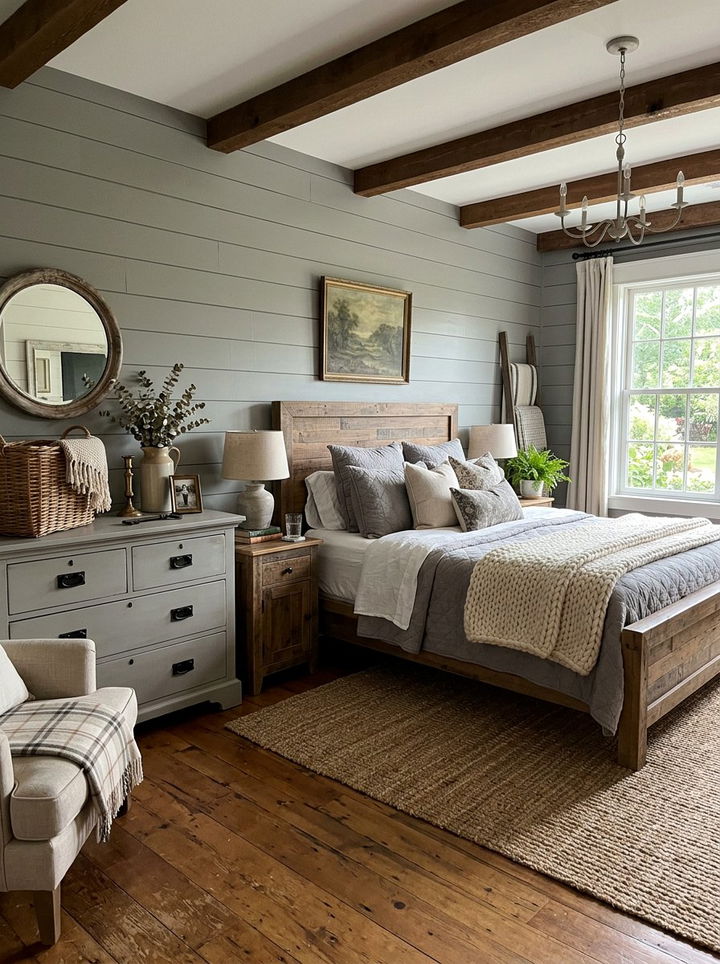 Farmhouse Gray Bedroom - 30 gray bedroom design ideas