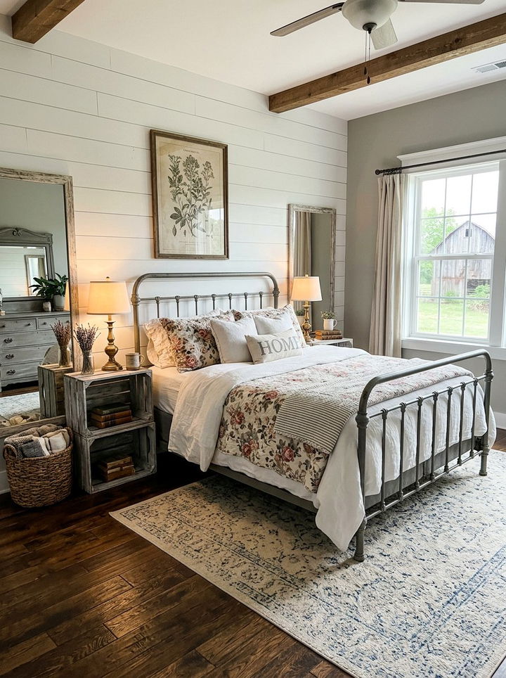 Farmhouse Gray Shiplap Bedroom - 30 gray bedroom furniture ideas
