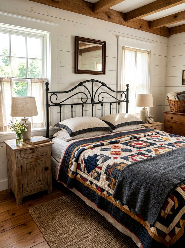 Farmhouse Iron Headboard - 30 bedroom metal headboards