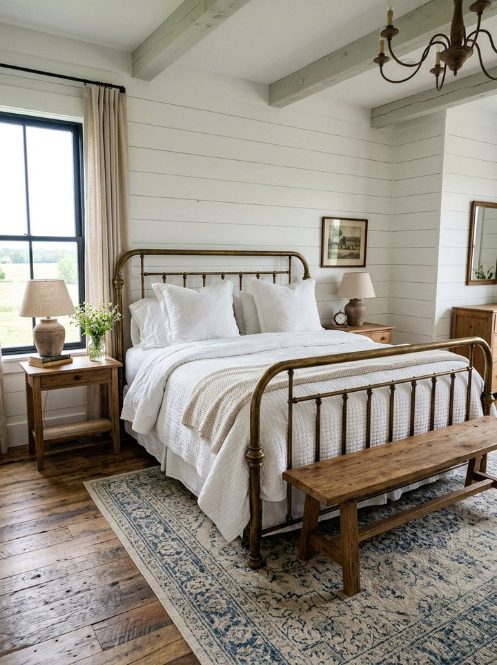 Farmhouse Master Brass Bed - 30 bedroom brass beds
