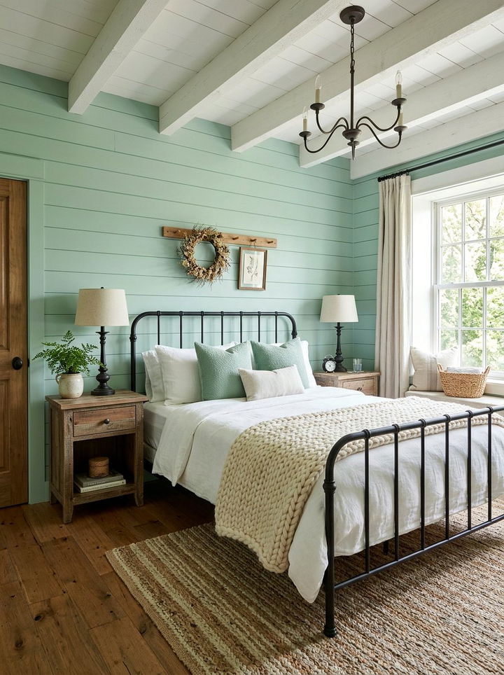 Farmhouse Mint Green Bedroom - 30 mint green bedroom ideas