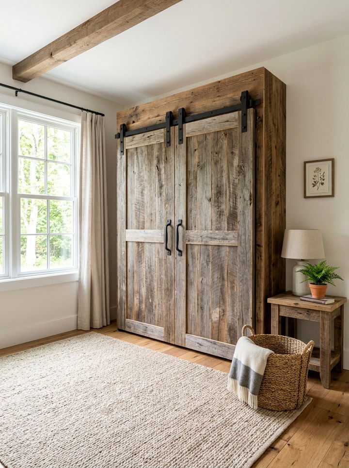 Farmhouse Murphy Bed With Barn Doors - 30 bedroom murphy beds