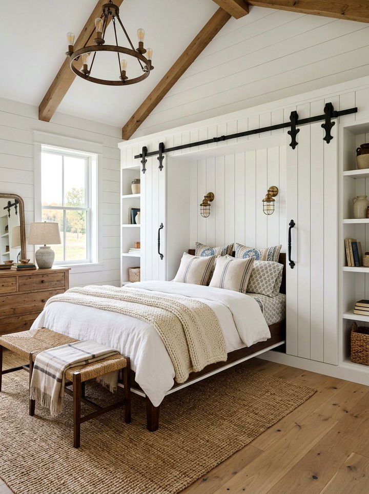 Farmhouse Murphy Bed - 30 bedroom murphy bed ideas