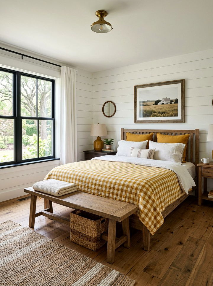 Farmhouse Mustard Bedroom - 30 mustard bedroom ideas