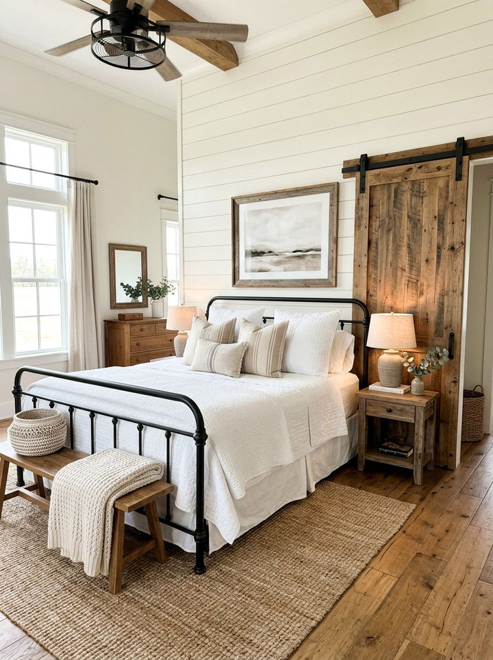 Farmhouse Neutral Bedroom - 30 neutral bedroom ideas