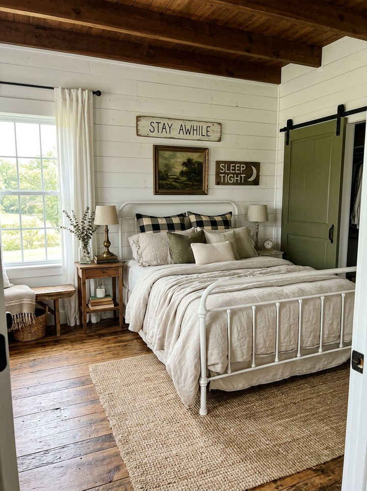 Farmhouse Olive Green Bedroom - 30 olive green bedroom ideas