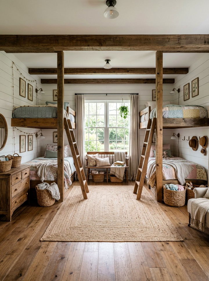 Farmhouse Quadruple Bedroom - 30 quadruple bedroom ideas