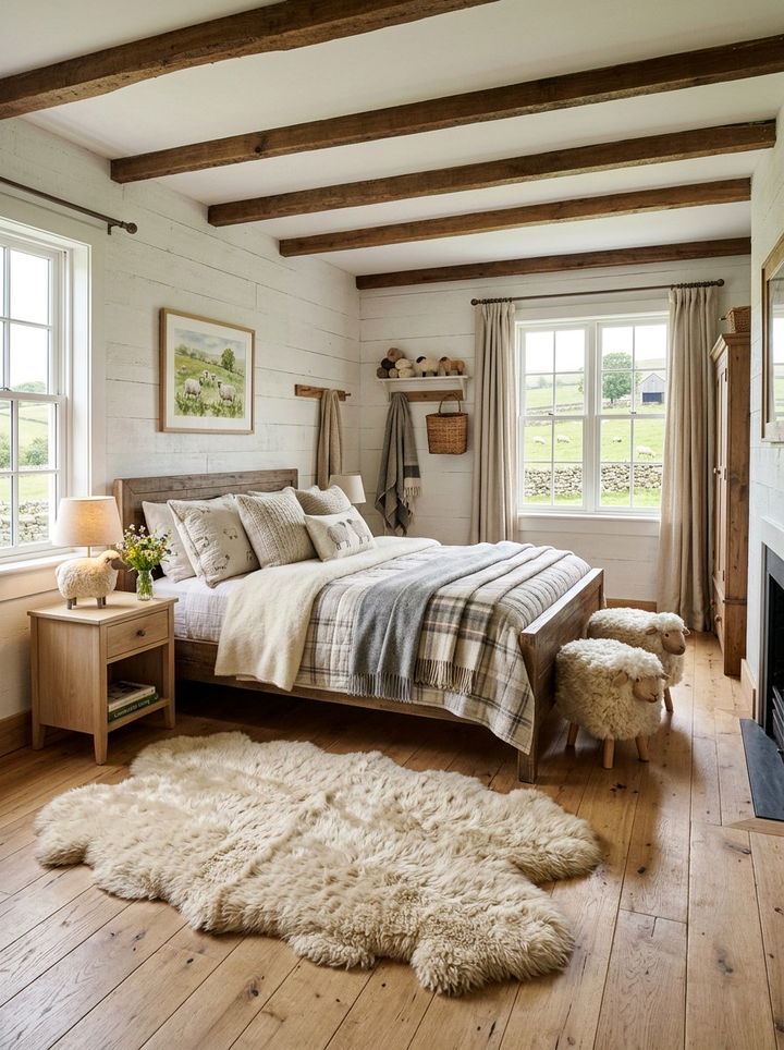 Farmhouse Sheep Bedroom - 30 animal themed bedroom ideas