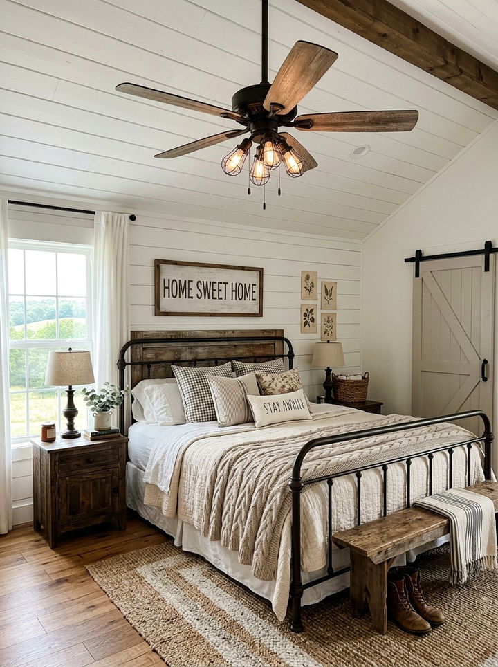 Farmhouse Shiplap Ceiling Fan - 30 bedroom ceiling fans