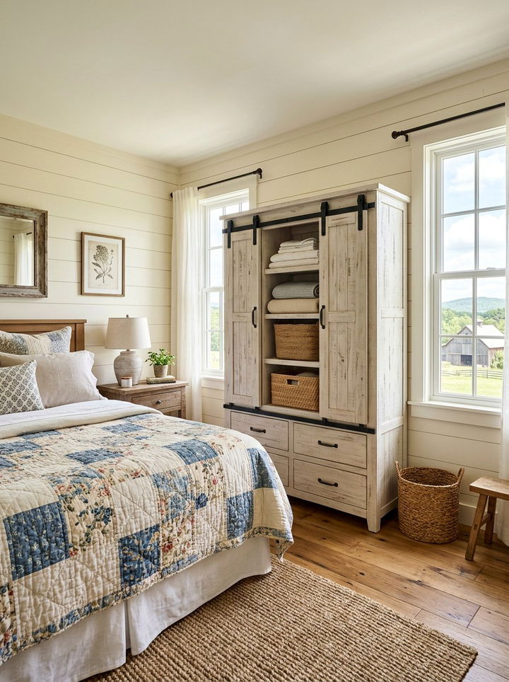 Farmhouse Sliding Door Armoire - 30 bedroom armoires