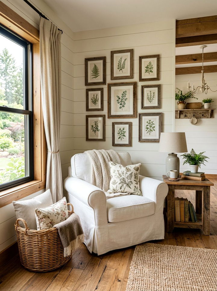 Farmhouse Style Corner Seating - 30 bedroom reading nook ideas