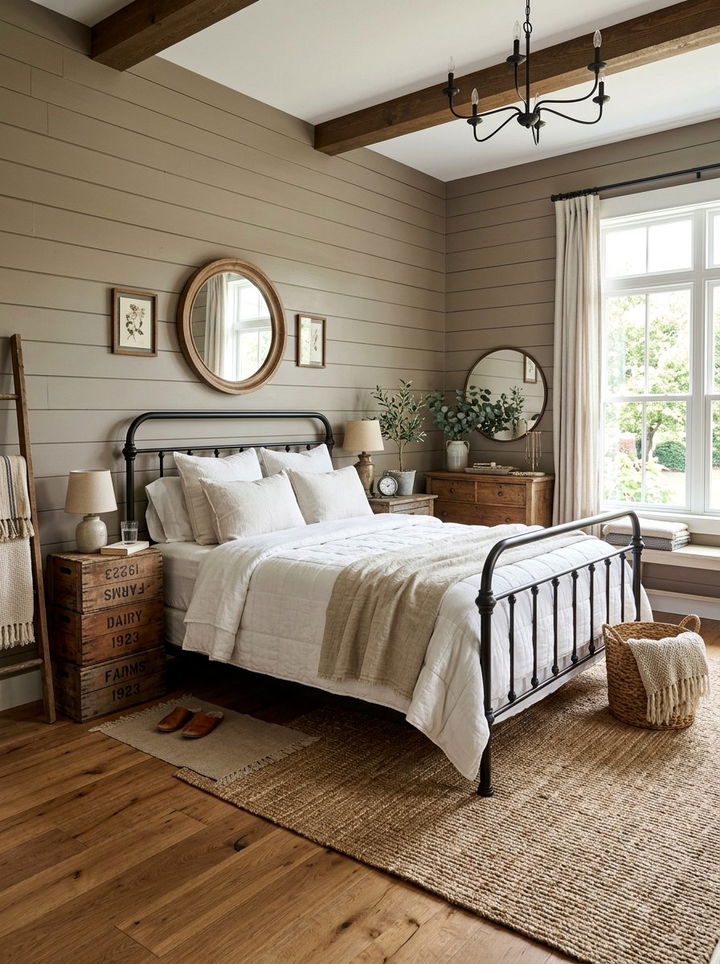 Farmhouse Taupe Bedroom - 30 taupe bedroom ideas
