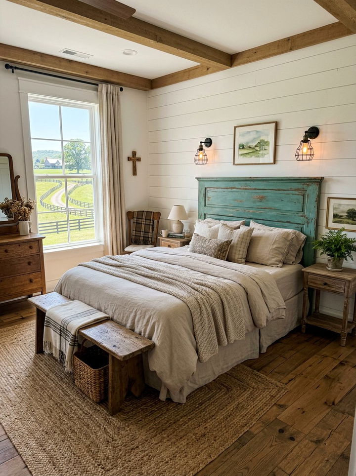 Farmhouse Teal Bedroom Style - 30 teal bedroom decor ideas