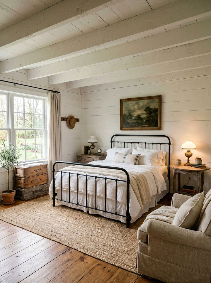 Farmhouse White Bedroom - 30 white bedroom ideas