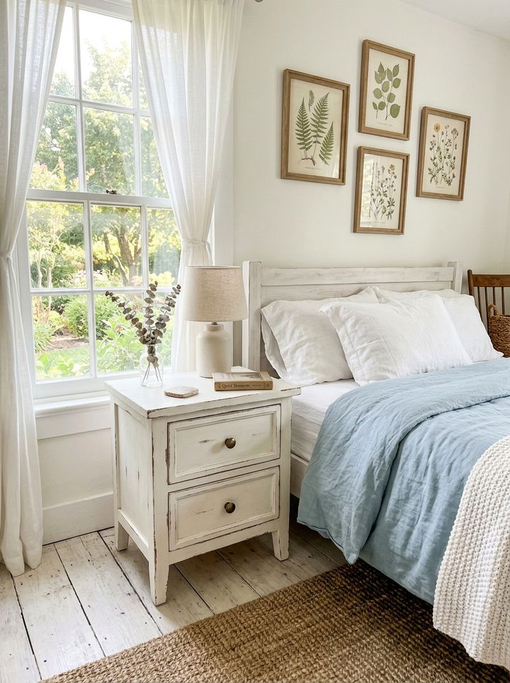 Farmhouse White Nightstand - 30 bedroom rustic nightstands