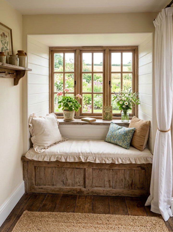 Farmhouse Window Seat - 30 bedroom window seat ideas