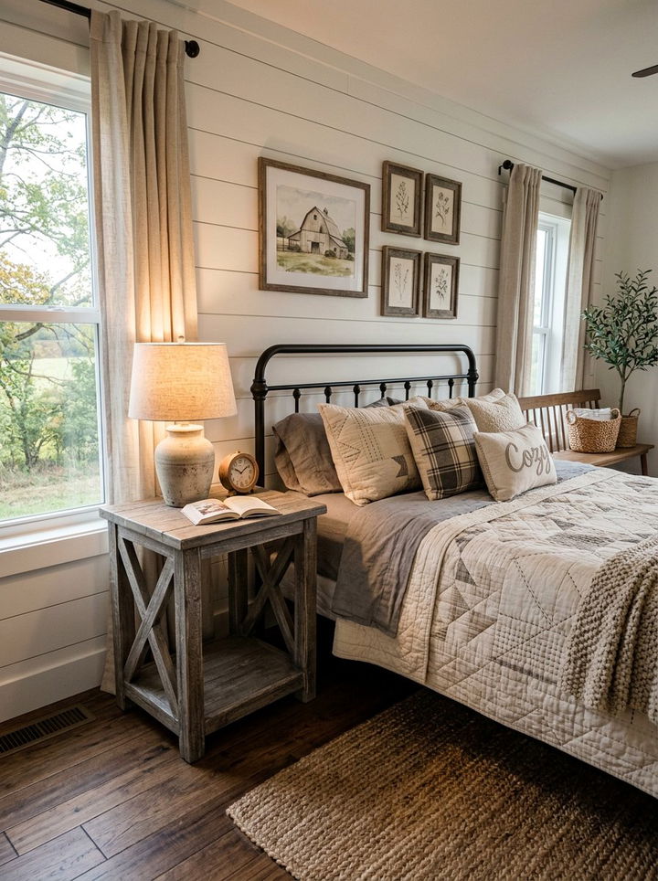 Farmhouse X Frame Nightstand - 30 bedroom nightstand ideas