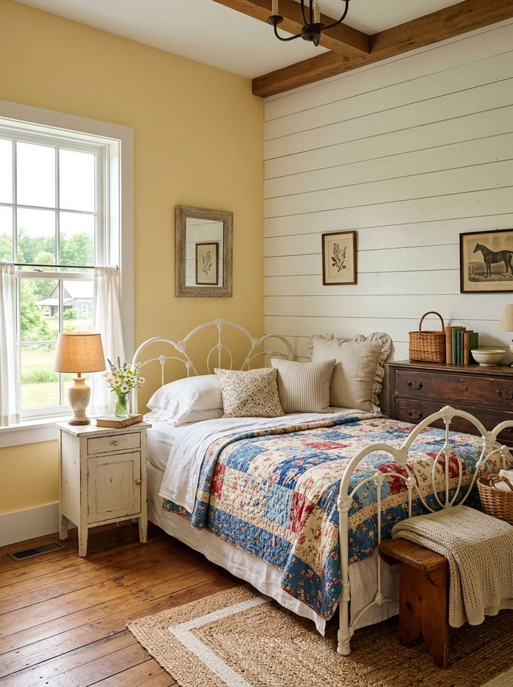 Farmhouse Yellow And White Bedroom - 30 yellow and white bedroom ideas
